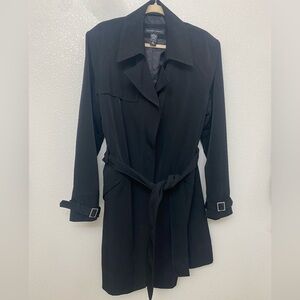 New York & Company Black Trench Coat in Size XL